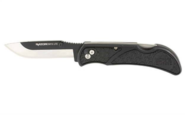 Picture of  Outdoor Edge Ox30c Onyx Lite 3" Folding Plain 420J2 Stainless Steel Blade Black Trimond Textured Polymer Handle