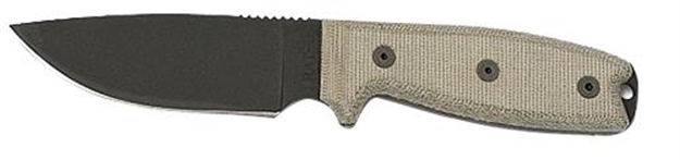 Picture of Okc 8630 Rat-3 Fixed 3.75" 1095 Carbon Steel Drop Point Plain Tan Micarta