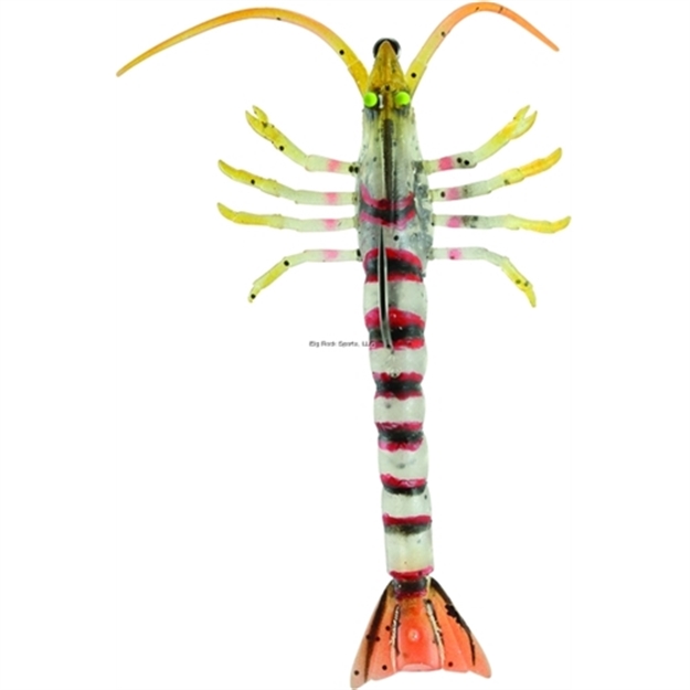 Picture of Savage Gear Tpe 3D Shrimp W/Exposed Hook, Red, 4", 3/8 Oz, Sinking, 2+1 PC