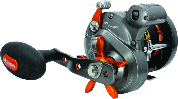 Picture of Okuma Fishing Tackle Coldwater Line Counter Reel, 2Bb + 1Rb, 4.2:1 Ratio, Alum Spool, Mono 15/510, 20/420, 25/310