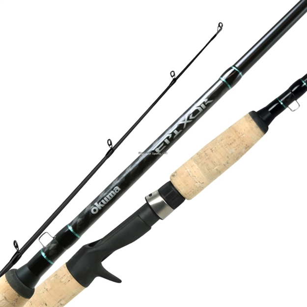 Picture of Okuma Fishing Tackle Epixor Spinning Rod 7' 1Pc  H 24-Ton Carbon Rod Blanks Full Cork Fore And Rear Grips With Fuji Trigger Reel Seat