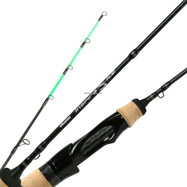 Picture of Okuma Fishing Tackle Glass/ Flat Tip/ Split Cork/Eva Grip Inspira Ice Rod, 28", ML