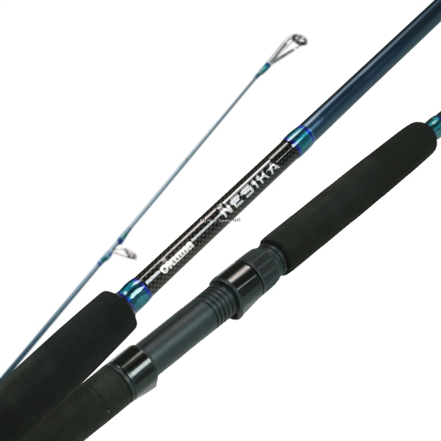 Picture of Okuma Fishing Tackle Nesika 10' 2Pc Med Surf Rod Extremely Light Weight  24-Ton Carbon Rod Blanks Stainless Deep  Guide Frames, Eva Grip