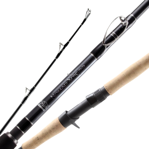 Picture of Okuma Fishing Tackle Nomad Express Travel Rod 4-Pcs X H 7'11 Spinning Travel Bag Graphite Blank Split Rear Grip Pipe Reel Seat