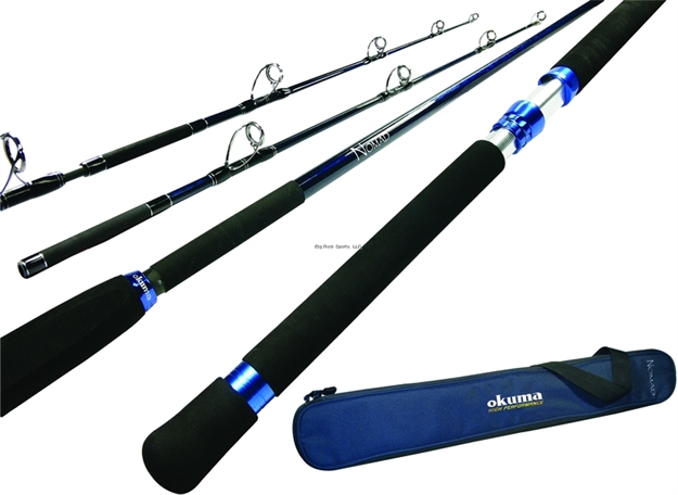 Picture of Okuma Fishing Tackle Nomad Xpress Travel Spinning Rod, 7', 3 Pc, Mod., Med Hvy, 30 LB - 60 LB Line, 5 Guides + Tip