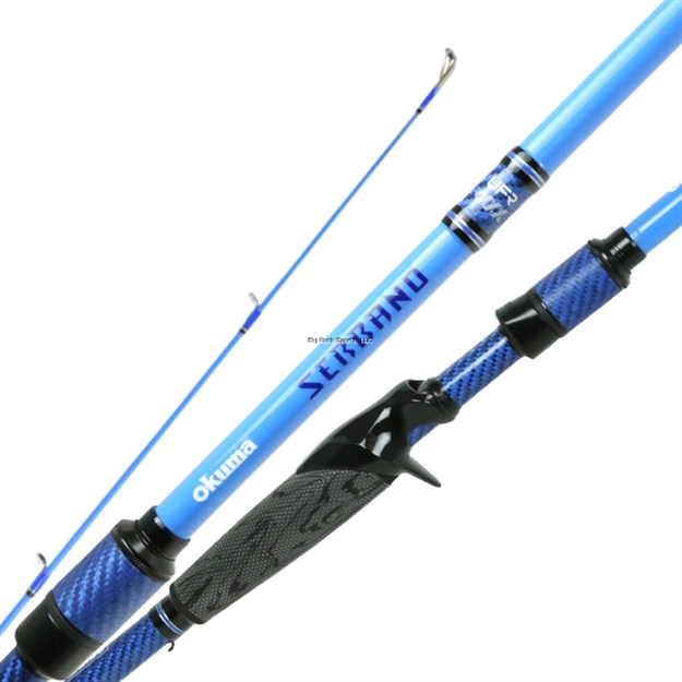Picture of Okuma Fishing Tackle Serrano Bass 7'3 XH 1Pc Casting Rod Split Winn And Eva Rear Grip With C-40X Skeleton Reel Seat 24 Ton Carbon Blank