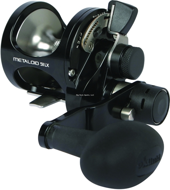 Picture of Okuma Fishing Tackle Metaloid Machined Aluminum 2 Speed Lever Drag Reel LH Hpg 4Bb 6.4:1 & 3.8:1 Mono 430/15