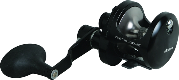 Picture of Okuma Fishing Tackle Metaloid Machined Aluminum 2 Speed Lever Drag Reel RH Hpg 4Bb 6.4:1 & 3.8:1 Mono 300/15