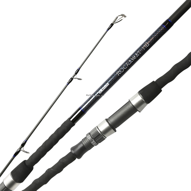 Picture of Okuma Rockway HD Surf Rod 10 FT 2Pc  Low Resin Carbon Rod  Blank Dbl  Lock Reel Seat Zirconim Eye Inserts Reinforced Rod  Tip