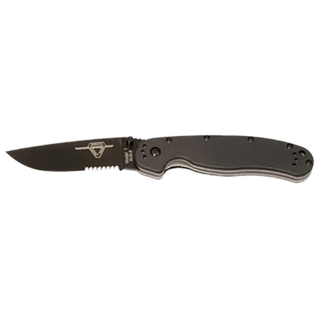 Picture of Ontario Rat1 Folder 3.625 IN Black Combo Blade Blk Gfn Hndl 8847