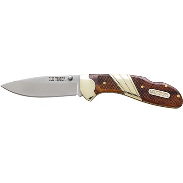 Picture of Old Timer Medium Lockback Clip Folder Knife, 7Cr17mov Steel, Wood Handle, Pocket Clip 31OT