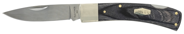 Picture of  Old Timer 1135989 Heritage Series Bruin 50Th Anniversary 2.80" Drop Point Plain D2 Steel Blade 3.70" Black Wood Laminate Handle 661120106883