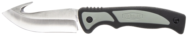 Picture of  Old Timer 1137138 Trail Boss  3.70" Fixed Gut Hook Plain Stainless Steel Blade, Tpe Handle Includes Sheath