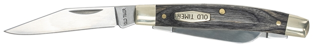 Picture of  Old Timer 1149100 Heritage Series Middleman 340T 2" 1.70" 2.40" Folding Clip Point/Pen/Sheepsfoot D2 Steel Blade, 3.70" Gray Wood Laminate Handle 661120107347
