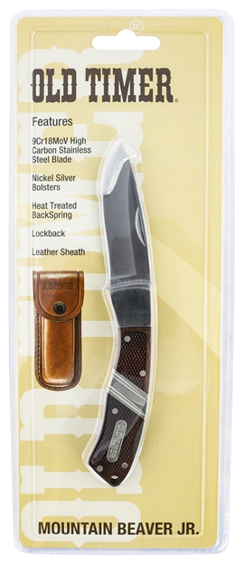 Picture of Old Timer 28Otcp Old Timer Mountain Beaver Jr. Lockback 2.50" Folding Drop Point Plain 9Cr18mov High Carbon SS Blade Rosewood/Ebony Wood Handle