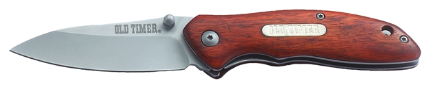 Picture of Old Timer Rosewood Spring Assist Clip Folder 3" Blade - Clam Pack