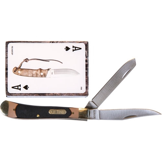 Picture of Old Timer Timer Knife 2-Bld Gunstock Trapper & 52 Card Deck Promoq4