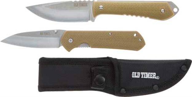 Picture of Old Timer Timer Knife 2-Pack Fixed/ Folder Combo W/1 Sheath Pq3