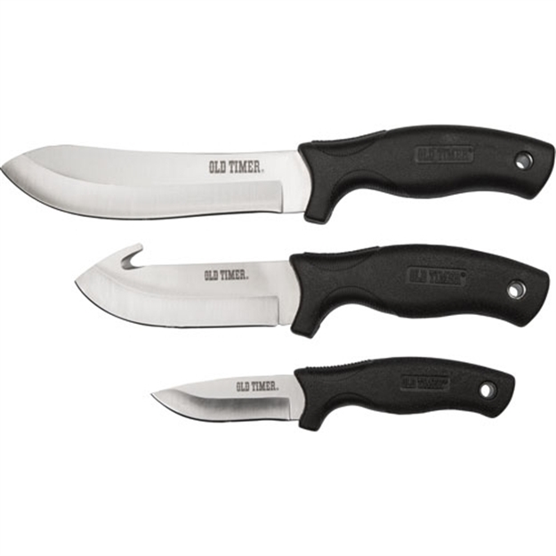 Picture of Old Timer Timer Knife 3-Pc Hunt Pack W/Sheath Black Hndle Promo Q3