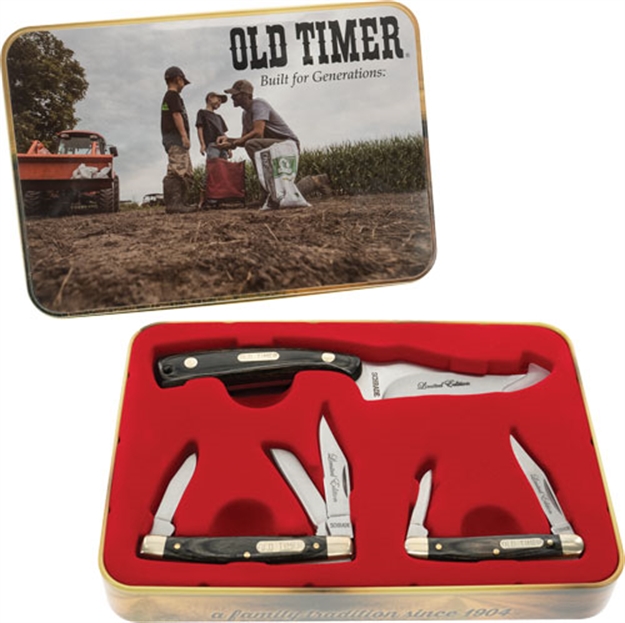 Picture of Old Timer Timer Knife Laminate Sharp Finger 3-Peice Tin Promo Q4