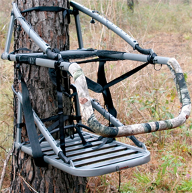 Picture of Ol' Man Tree Stands Alumalite Cts Climbing Stand, 21" Seat, 300 Lbs Capacity, Smoke Grey Aluminum