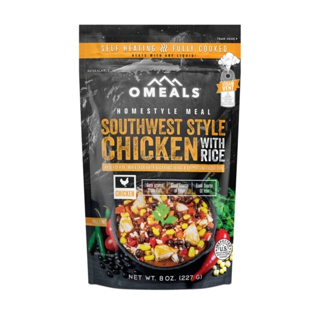 Picture of Omeals Self Heating Homestyle Meal, Southwest Style Chicken With Rice, 8Oz, Fully Cooked