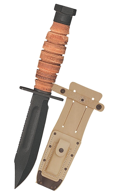 Picture of Ontario 499 Survival Fixed 5.0 IN Black Blade Leather Handle 6150 071721061502