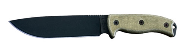 Picture of Ontario Rat-7 Fixed 7.0 IN Black Blade Tan Micarta Handle