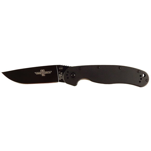 Picture of Ontario Rat1 Folder 3.625 IN Black Blade Black Gfn Handle