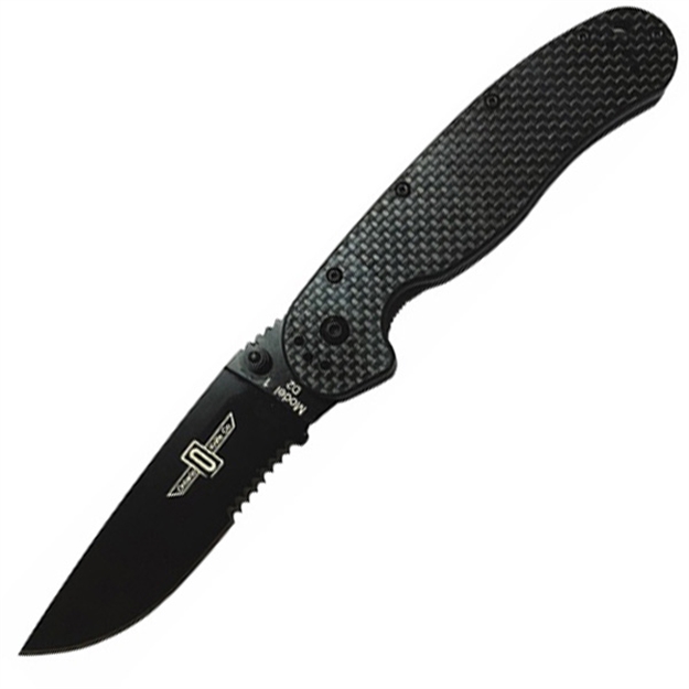 Picture of Ontario Rat1 Folder 3.625 IN Black Combo Blade Carbon Fiber