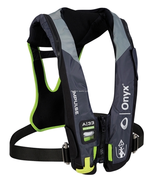Picture of Onyx Impulse A-33 In-Sight  Auto Inflatable Life Jacket With Harness, Green, Size Adult Universal