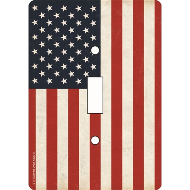 Picture of Open Road Brands Road Brands American Flag Single Switch Plate 3.5"X5"