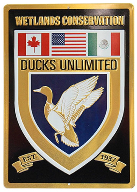 Picture of Open Road Brands Road Brands Die Cut Emb Tin W/Knock Out Ducks Unlmtd