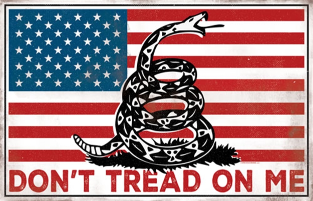 Picture of Open Road Brands Road Brands Die Cut Tin Sign Don't Tread ON ME (Flag)