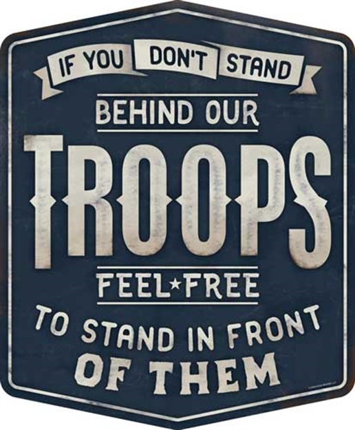 Picture of Open Road Brands Road Brands Emb Tin Sign Stand Behind Our Troops