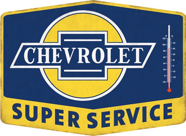 Picture of Open Road Brands Road Brands Thermometer Emb Tin Sign Super Chevy Svc