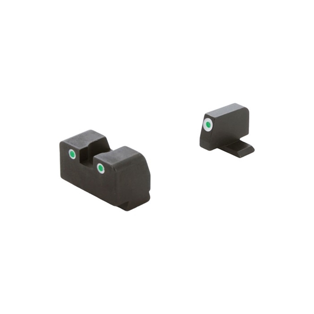Picture of Ameriglo Sg181 Optic Compatible Sight For Sig Sauer  Tall Suppressor Green Tritium White Outline Front Sight-Green Tritium White Outline Rear Sight SG-181