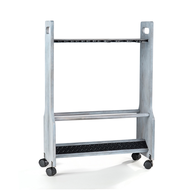 Picture of Organized Fishing Distressed Rolling Floor Rack-24 Capacity