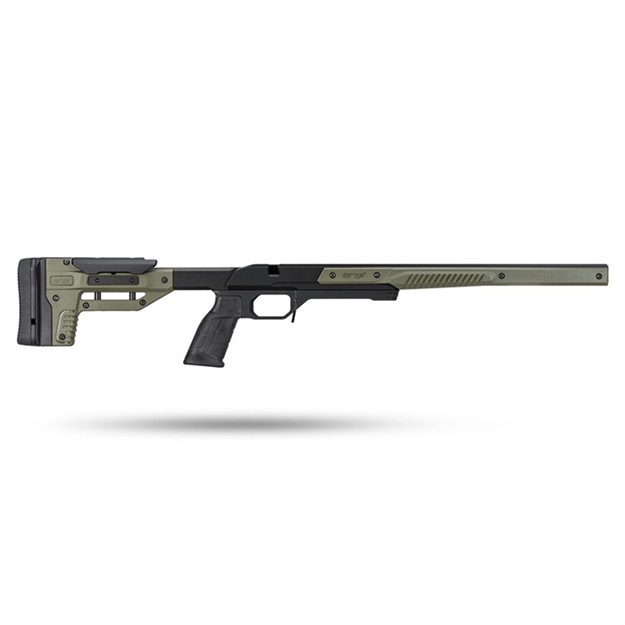 Picture of  Mdt Sporting Goods Inc 106159Odg Oryx Chassis OD Green/Black Aluminum, Adj. Cheekrest, M-Lok Forend, Ar-Style Grip, Barricade Stop, Fits Short Action Howa 1500 & Weatherby Vanguard 682157408566
