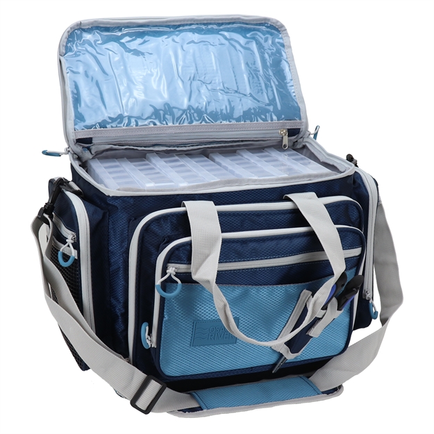 Picture of Osage River Boss Fishing Tackle Bag Navy Med W Tackle Boxes