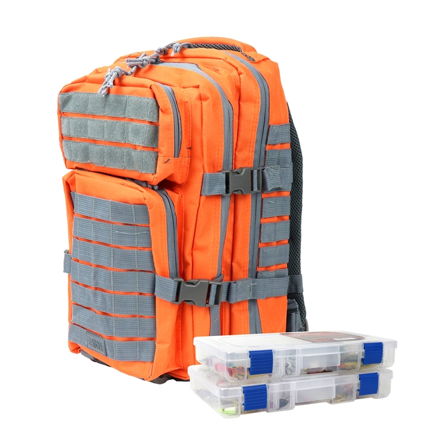 Picture of Osage River Fishing Backpack W/ 2 Med Tackle Boxes - Orange
