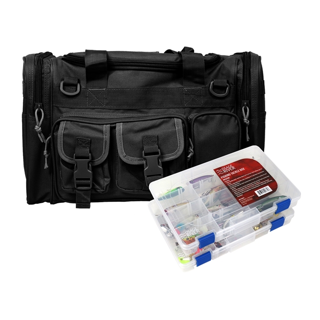 Picture of Osage River Fishing Tackle Bag W/ 2 Med Tackle Box - Black