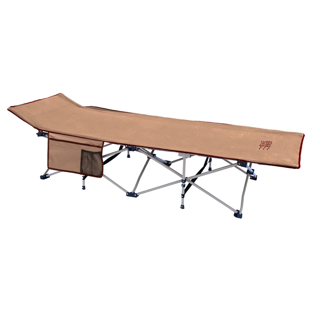 Picture of Osage River Folding Camp Cot W Pocket Tan W Burnt Red Trim