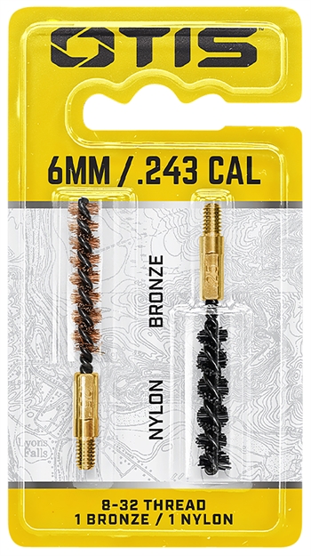 Picture of Otis Fg325nb Bore Brush Set  6Mm/250/243/257 Cal 8-32" Thread 2" Long Bronze/Nylon Bristles 2 Per Pkg FG-325-NB 014895002377