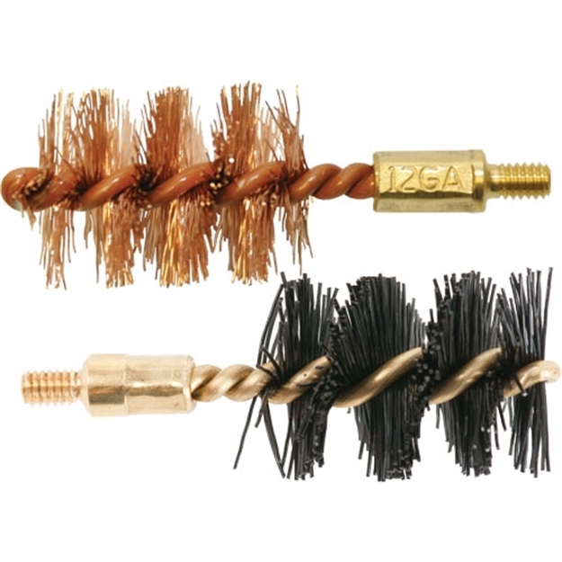 Picture of Otis Fg512nb Bore Brush Set  10/12 Gauge Shotgun Firearm 8-32" Thread 2" Long Bronze/Nylon Bristles 2 Per Pkg FG-512-NB