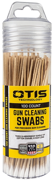 Picture of Otis Fg241100 Gun Cleaning Swabs Cotton/Wood 6" Long 100 Includes Reusable Storage Tube FG-241-100 014895007020