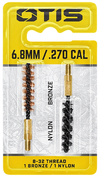 Picture of Otis Fg327nb Bore Brush Set  6.8Mm/7Mm/270 Cal 8-32" Thread 2" Long Bronze/Nylon Bristles 2 Per Pkg FG-327-NB