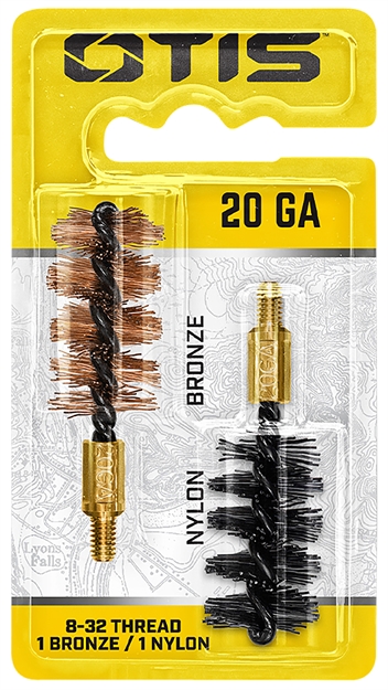 Picture of Otis Fg520nb Bore Brush Set  20 Gauge Shotgun Firearm 2" Long Bronze/Nylon Bristles 2 Per Pkg FG-520-NB