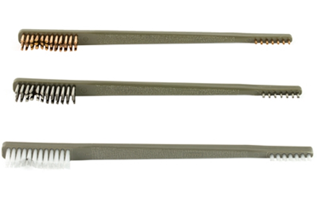 Picture of  Otis Fg316bp AP Brushes Variety Pack Multi-Caliber Universal Firearm 10" Long Bronze/Nylon/Stainless Steel Bristles 9 Per Pkg