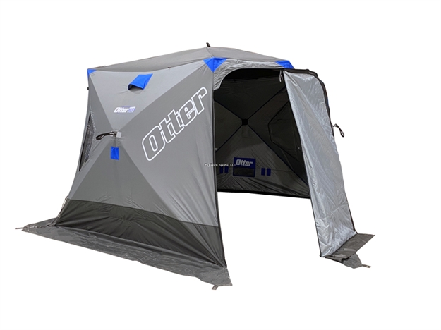 Picture of Otter Vortex Pro Lodge Thermal Hub, Full Door, Ice-Lock Anchors, Propane Ports, Rod Holders, 139"X138" 48Lbs